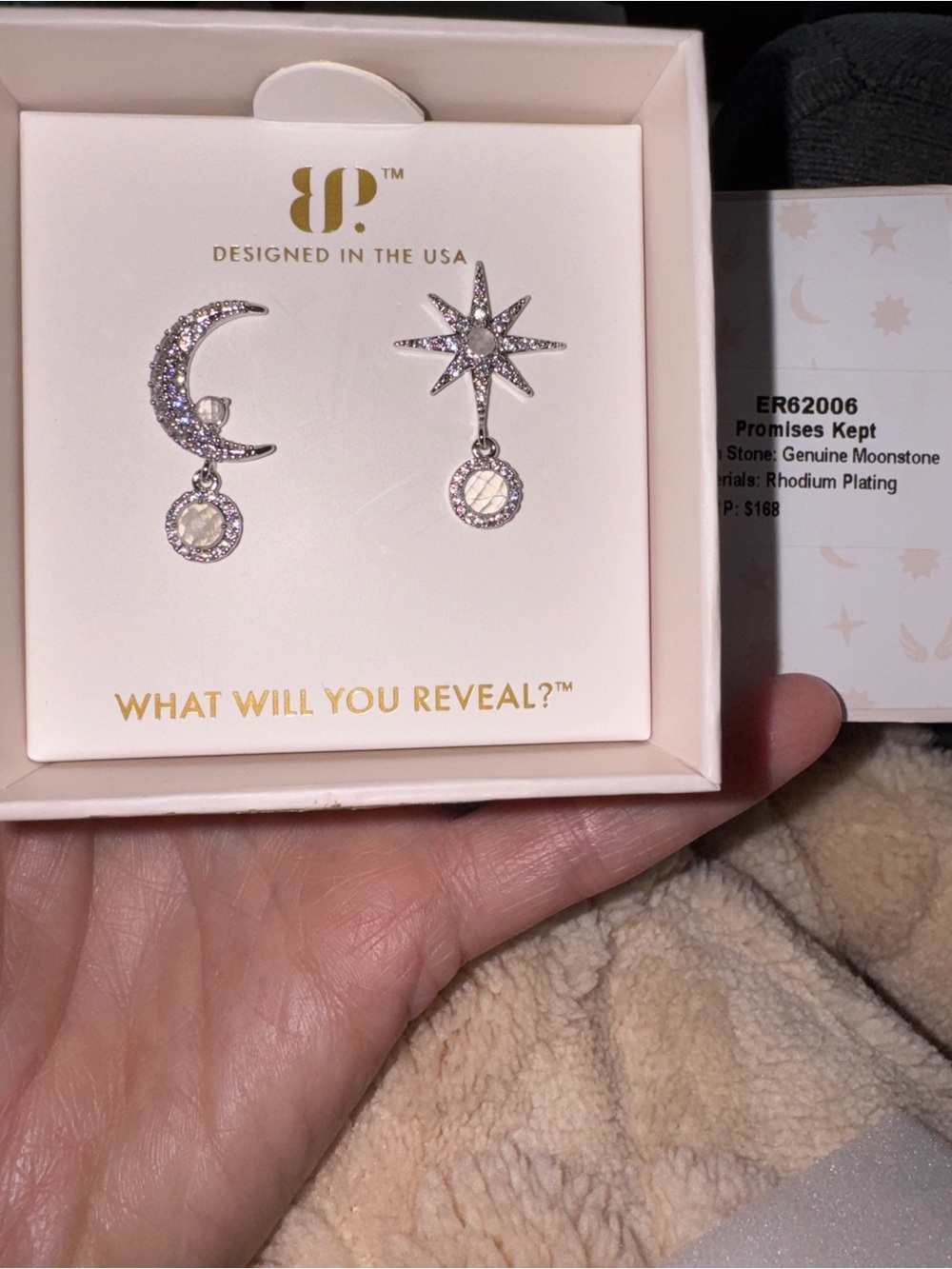 Silver Moon & Star Drop Earrings with Moonstone Dangles